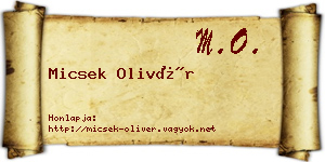 Micsek Olivér névjegykártya