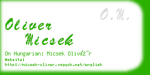 oliver micsek business card